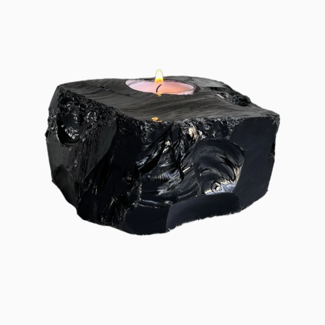 Black Obsidian Votive Holder