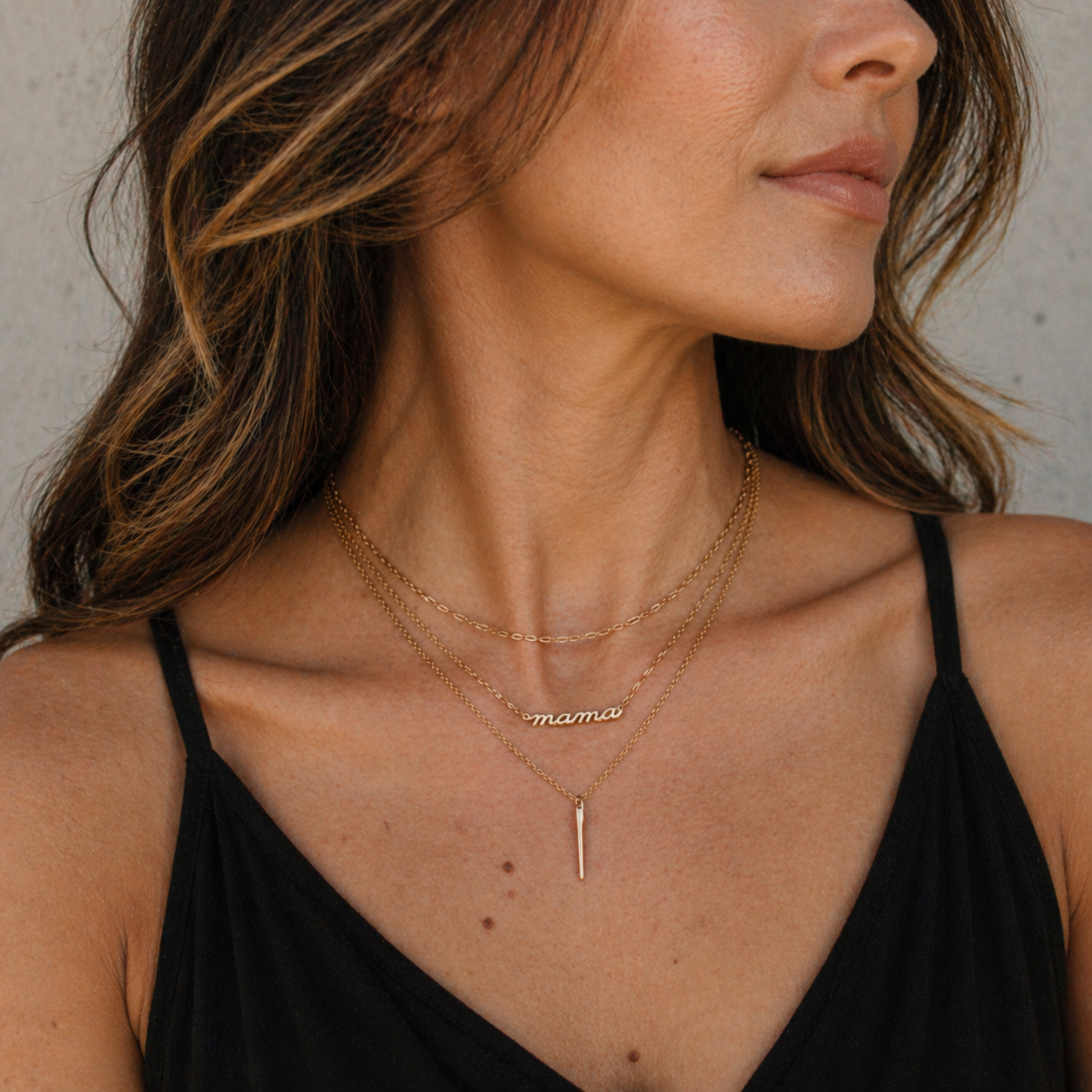 Mama Script Necklace