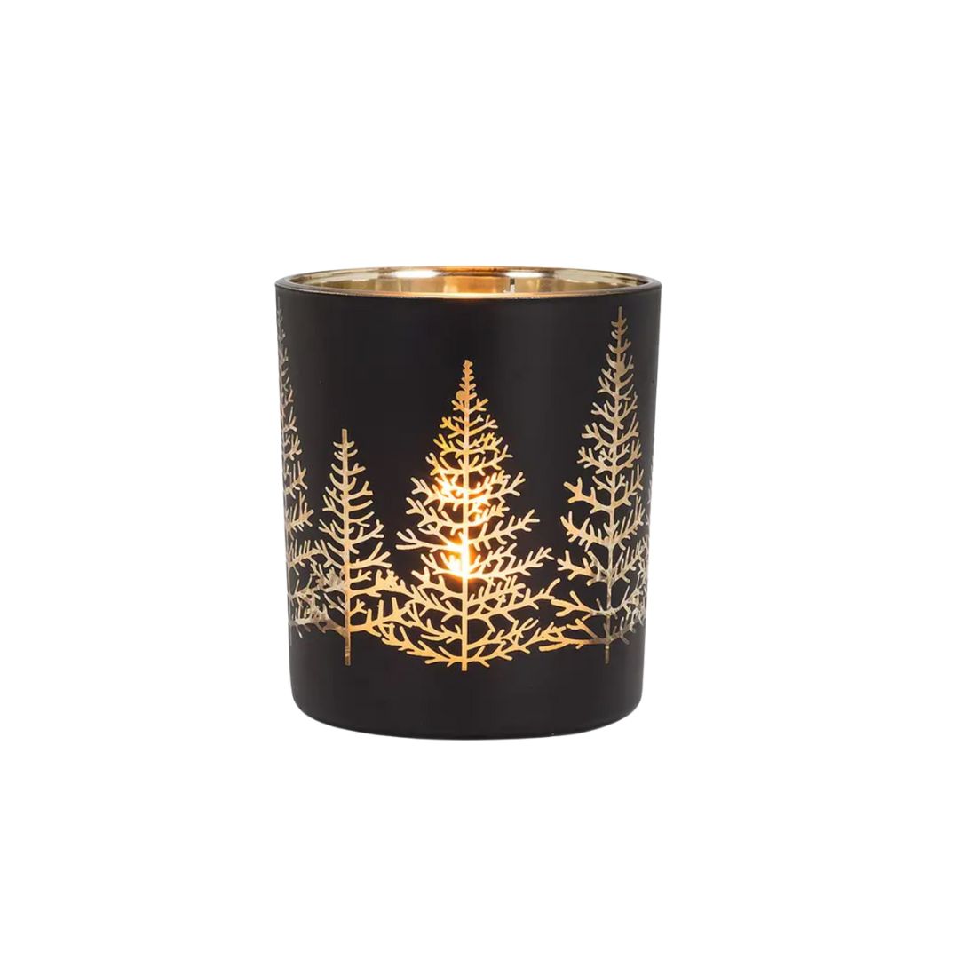 Black & Gold Shimmer Tealight Holder