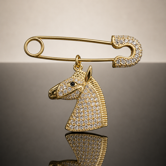 Pavé Horse Brooch
