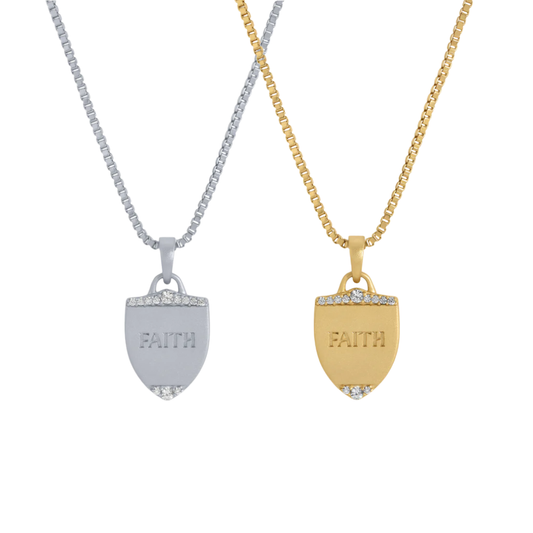 Joy Dravecky - Faith Shield Necklace
