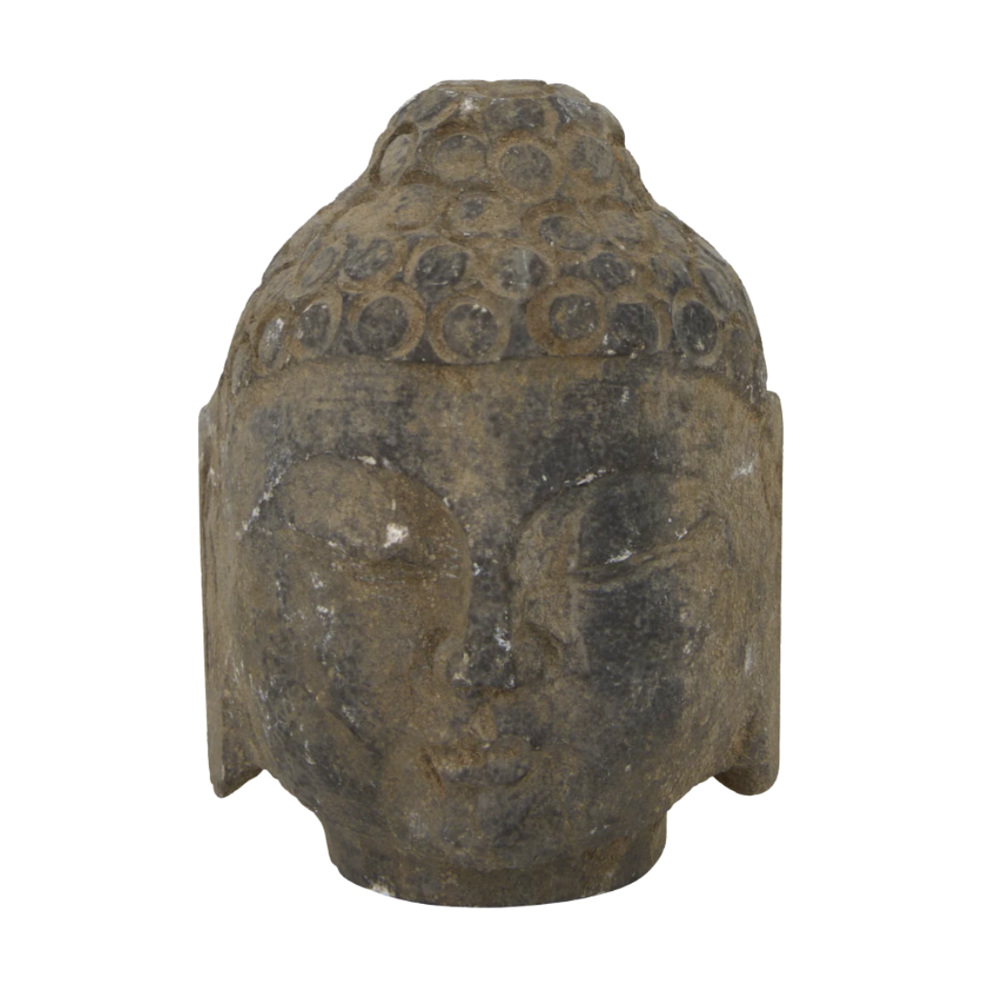 Found Buddha Head Sculpture