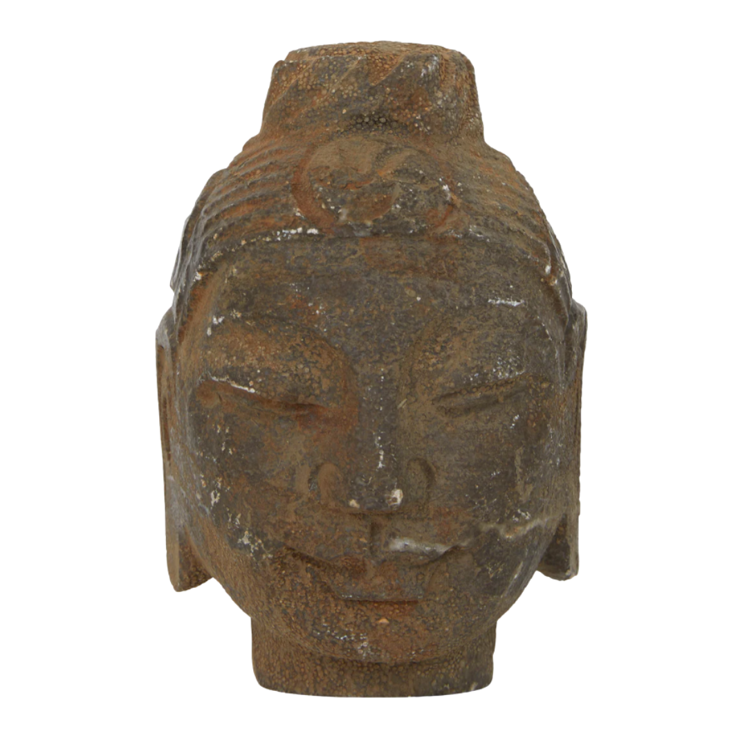 Found Buddha Head Sculpture