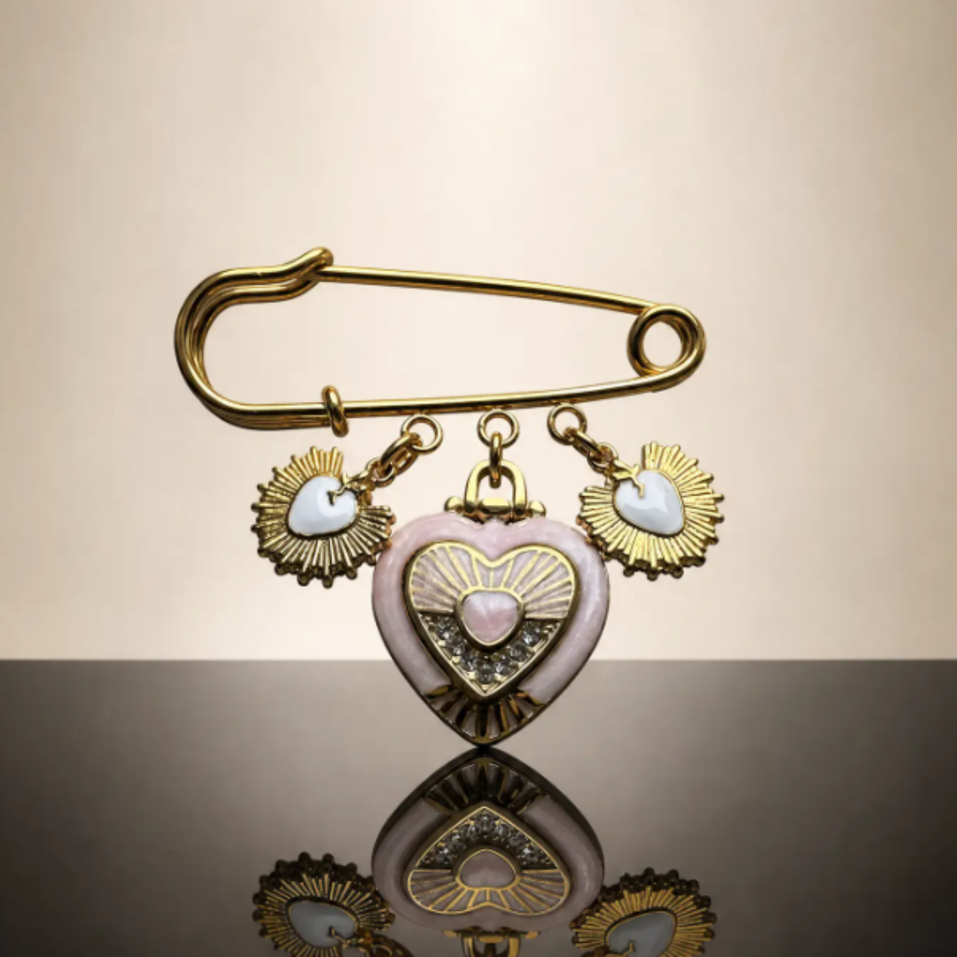 Golden Ray Sacred Heart Brooch