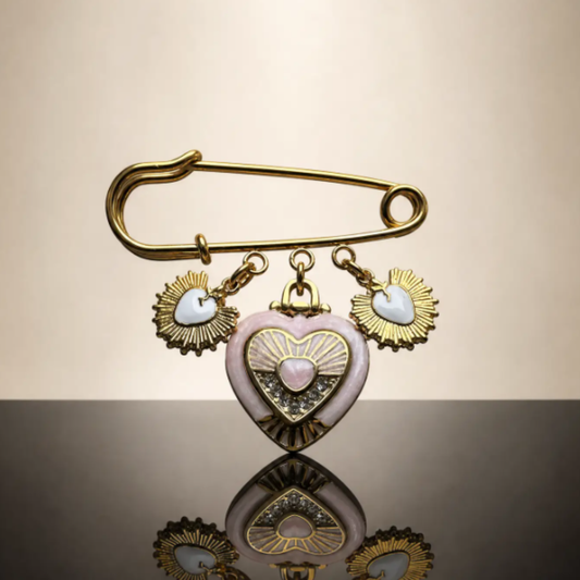 Golden Ray Sacred Heart Brooch
