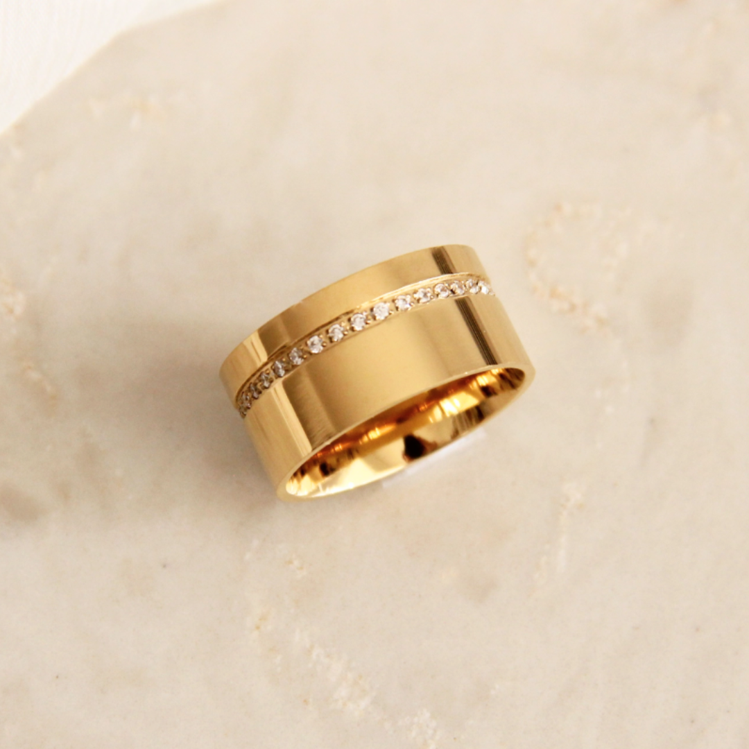 CZ Cigar Band Ring