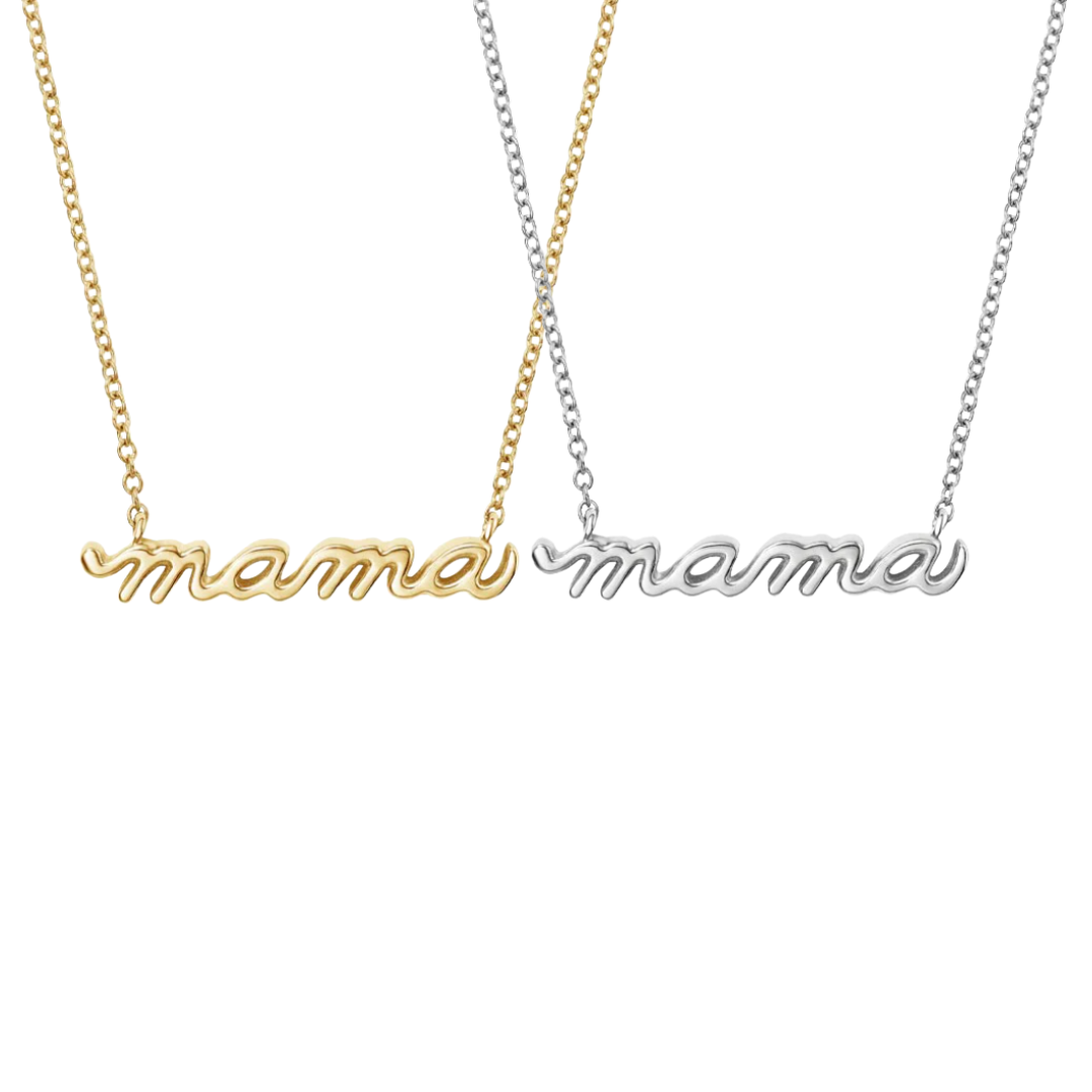 Mama Script Necklace