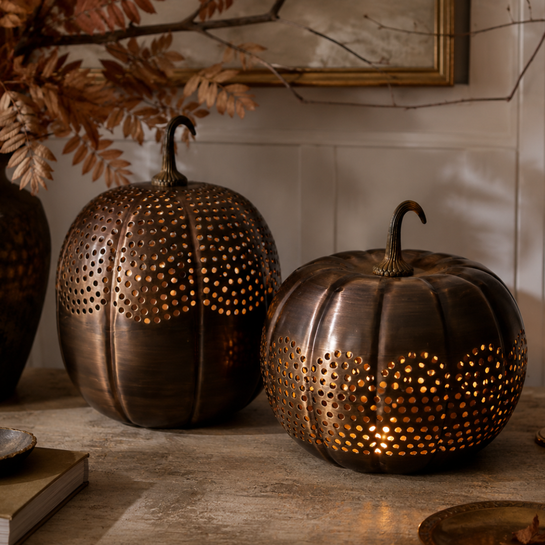 Pierced Pumpkin Lanterns