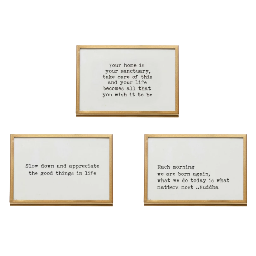 Gold Framed Sentiment