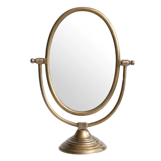 Brass Finish Swivel Vanity Mirror
