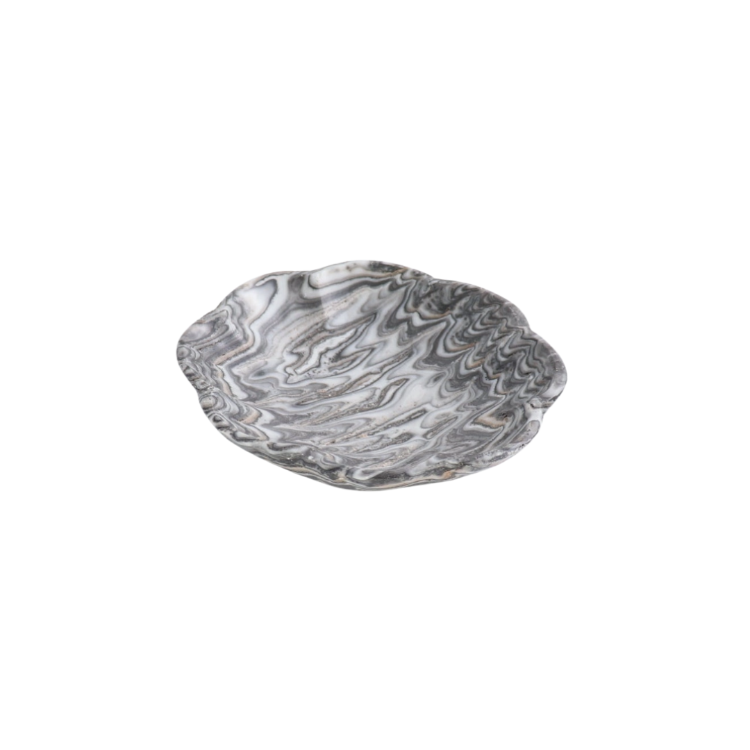 Onyx/Calcite Zebra Scalloped Dish